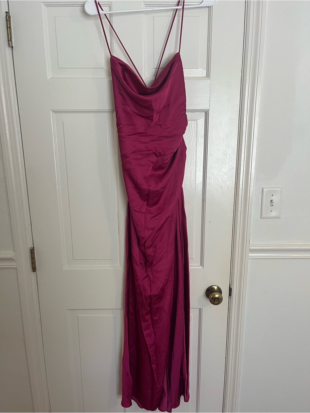 Significant Other Cowl Neck Slit Formal Dress